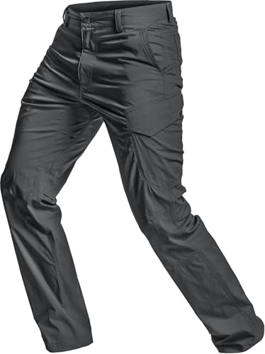 CQR Mens Quick Dry Tactical Pants Water Resistant Outdoor Pants Lightweight Stretch Cargo Work Hiking Pants Runyon Cargo Pants Charcoal 34W x 32L - Image 1