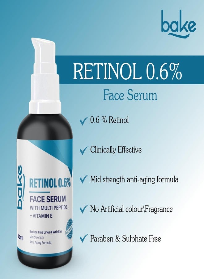 BAKE 0.6% Retinol Face Serum with Multi Peptides for Anti Aging,Reduces Fine Lines & Wrinkles | Mid Strength Serum | 30ml - Image 3