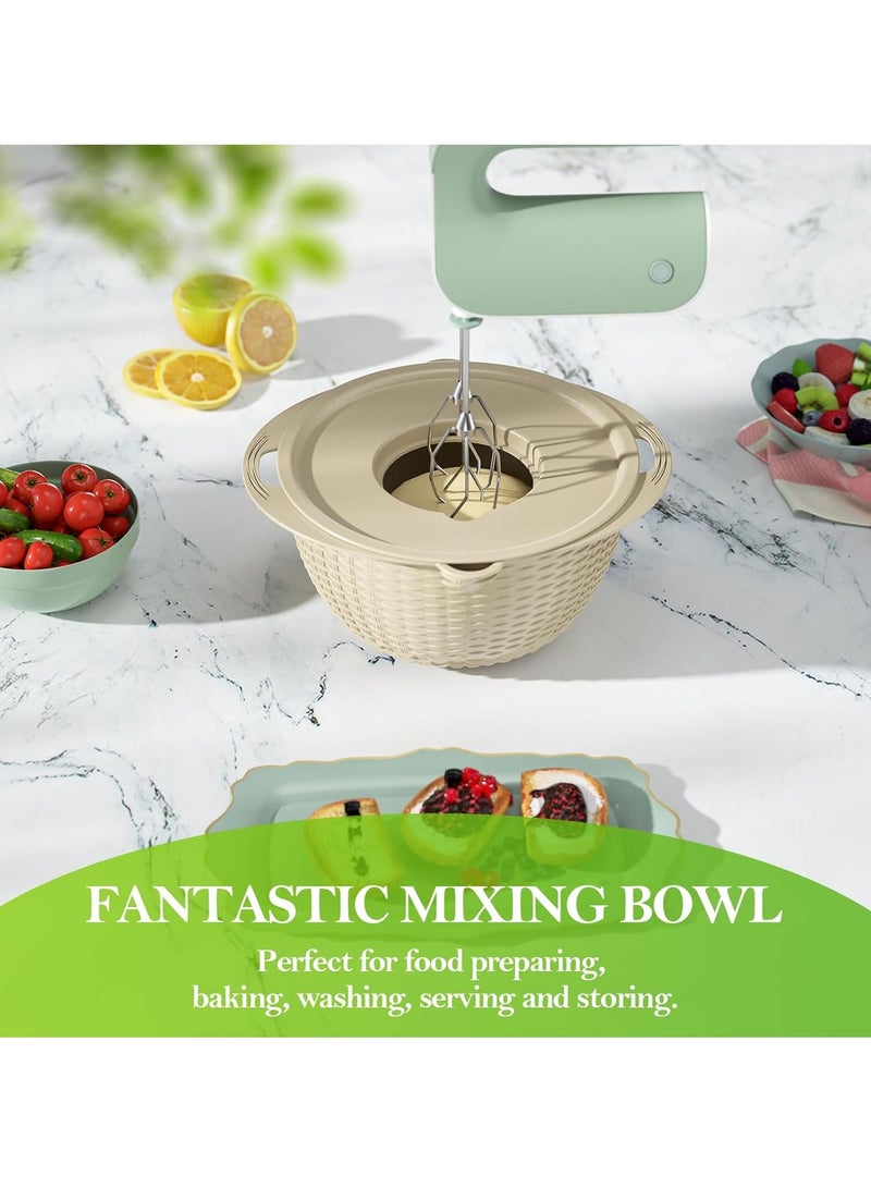 ميكسد 4-1 Colander مع مجموعة وعاء خلط, مصفاة الأغذية ومجموعة Colanders للمطبخ, مصفاة المعكرونة الأرز, غسالة الفواكه والخضروات, سلطة الغلاف, مطبخ أساسيات مصفاة سلة وعاء,بيج - Image 3