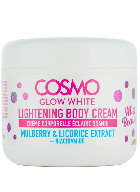 Cosmo Glow White Lightening Body Cream 300g | Mulberry and Licorice Extract | Maintain Skin Suppleness | Reduce the Appearance of Wrinkles | For Men and Women