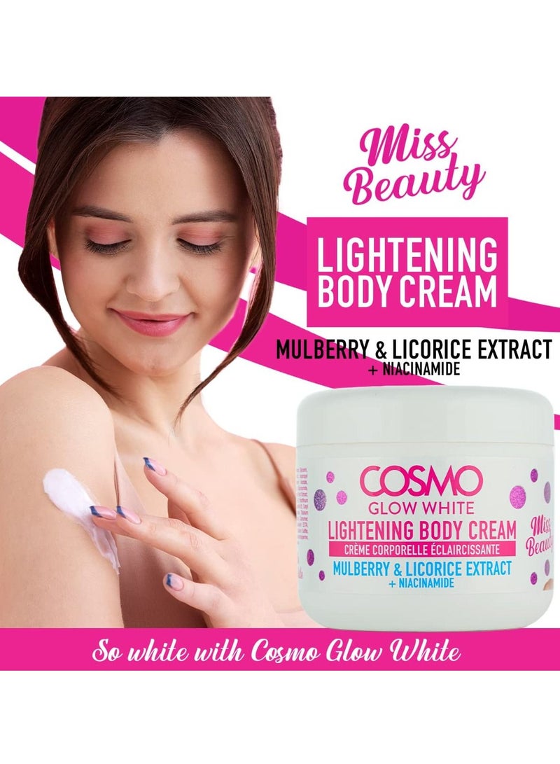 Cosmo Glow White Lightening Body Cream 300g | Mulberry and Licorice Extract | Maintain Skin Suppleness | Reduce the Appearance of Wrinkles | For Men and Women - Image 2