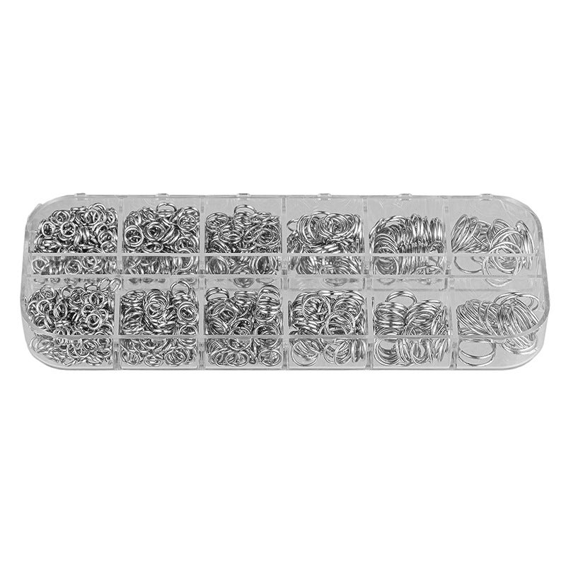 Generic 1200pcs Iron Split Rings for Jewelery White K