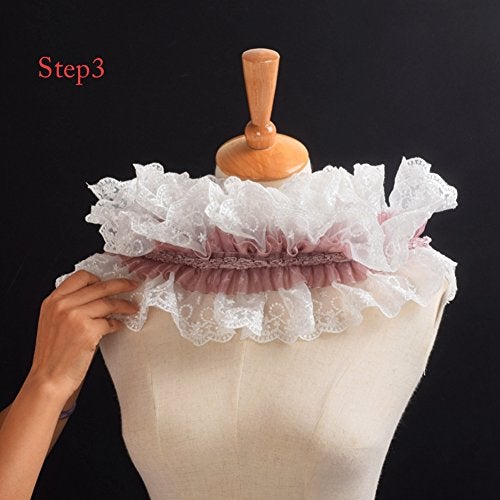 BLESSUME 1pc Lace Renaissance Neck Ruffle Collar (15.5") - Image 4