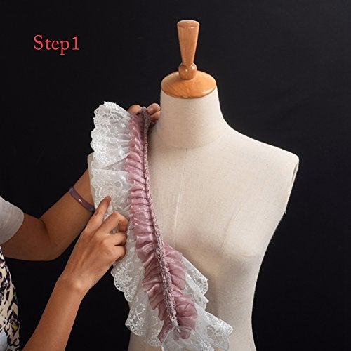 BLESSUME 1pc Lace Renaissance Neck Ruffle Collar (15.5") - Image 2