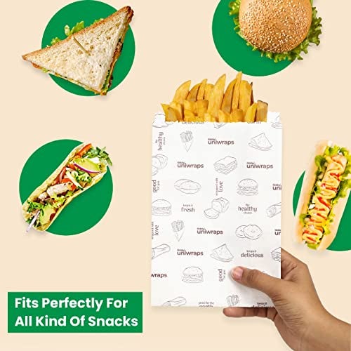 Oddy Uniwraps Multi-Purpose Paper Snack Bags with Sealing Stickers | Pack of 60 Bags, 8x5.5 Inch Each - Image 5