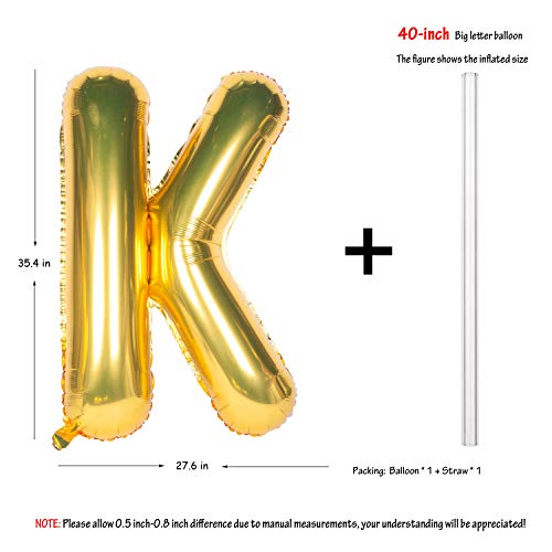 CHANGZHONG Letter Balloons 40 Inch Giant Jumbo Helium Foil Mylar for Party Decorations Gold K - Image 5