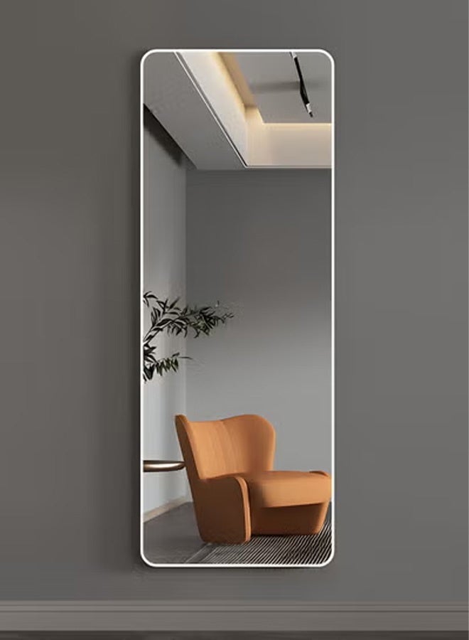 Taimi Rectangular Mirror 120x30cm with Rounded Edges, Full Length Mirror with Metal Frame, Floor Mirror, Wall Mirror Hanging or Tilt for Living Room, Bedroom, Entryway White - Image 1