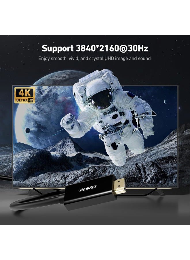 Benfei DisplayPort to HDMI 6 Feet Cable, DisplayPort to HDMI Male to Male Adapter Gold-Plated Cord for Lenovo, HP, ASUS, Dell and Other Brand 000096black - Image 2