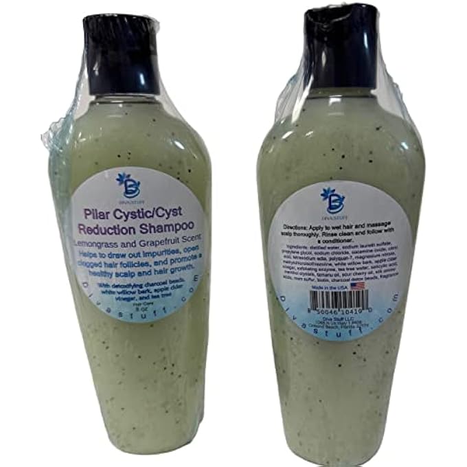 Diva Stuff PiIar Cyst/Cyst Reduction Shampoo,2 pack, For Those Who Have Problems With Hair Follicles, Pustules, Bumps, Lumps and Cysts, 8 Fluid Oounces