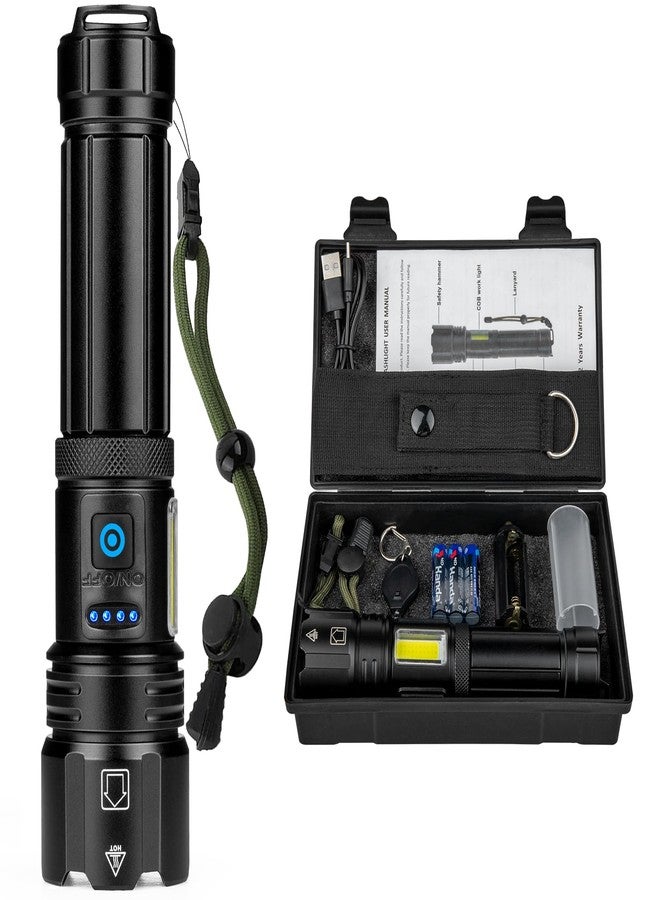 azamine Flashlights High Lumens Rechargeable - 990000 Lumen Super Bright LED Flashlight 7 Modes with COB Work Light, IPX7 Waterproof Handheld Flash Light for Home, Camping, Hiking - Image 1