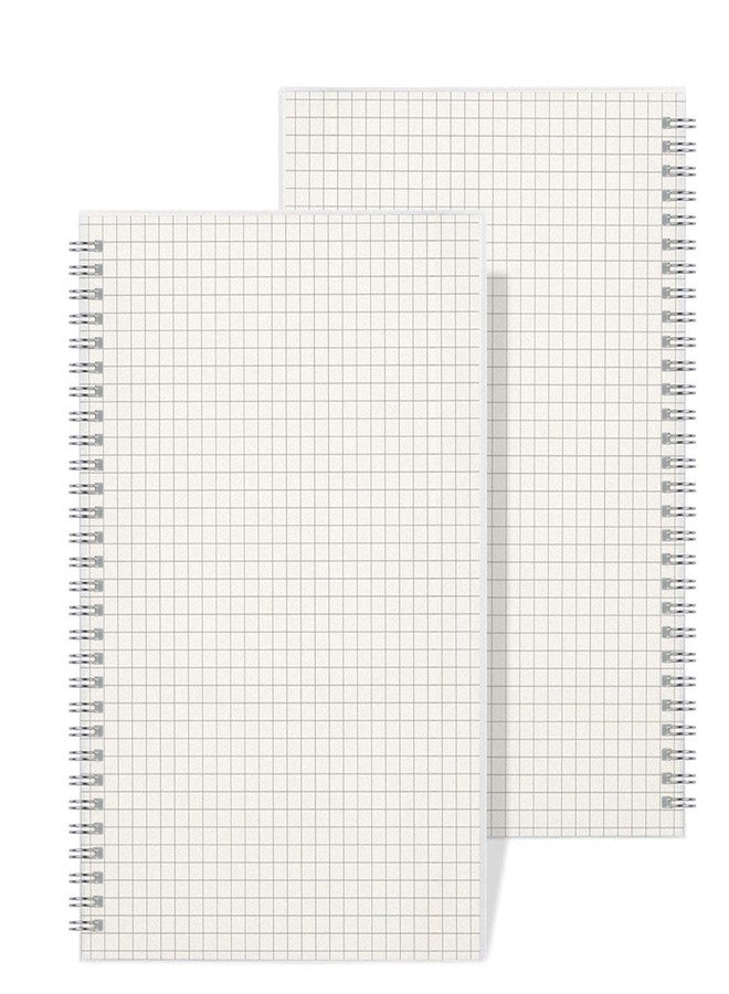 Wiisdatek Graph Grid Spiral Notebook - A5 Spiral Spiral Bound Notebook Transparent Hardcover Wirebound Notebook 5.5X 8.5In(2 Pack) - 160 - Image 1