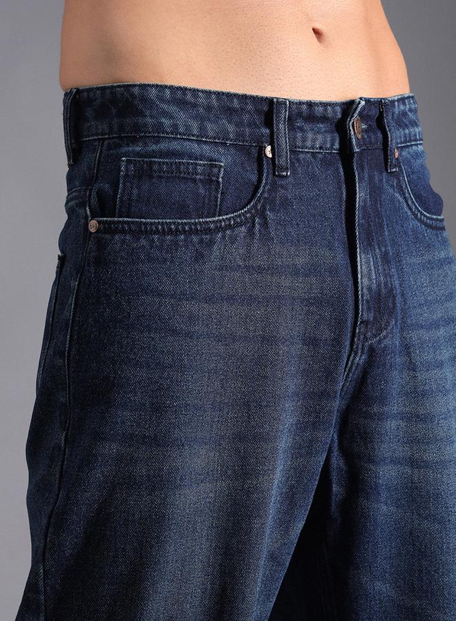 HIGH STAR Mid Rise Relaxed Fit Jeans with Whisker Detail by Styli - Image 3