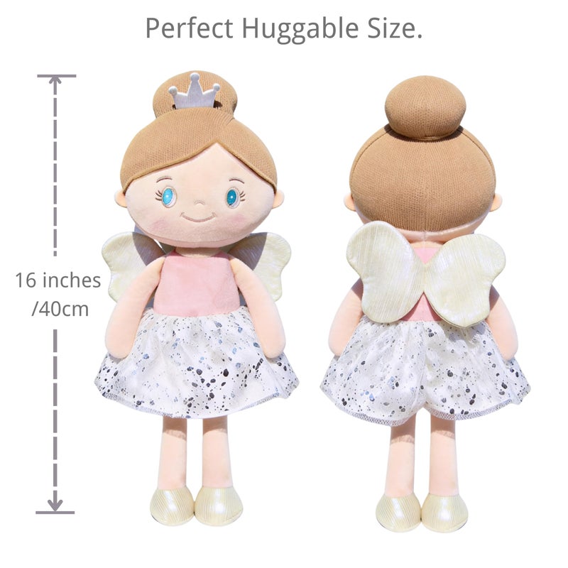 Gloveleya Dolls Baby Girl Gifts Soft First Doll Pink Angel 15" with Gift Bag - Image 3