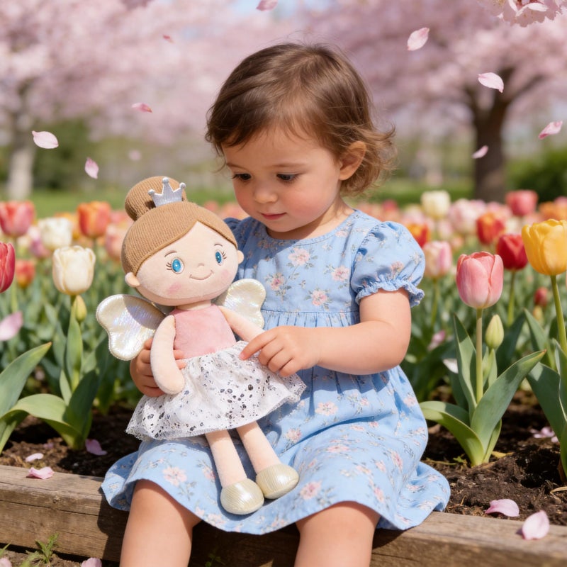 Gloveleya Dolls Baby Girl Gifts Soft First Doll Pink Angel 15" with Gift Bag - Image 5