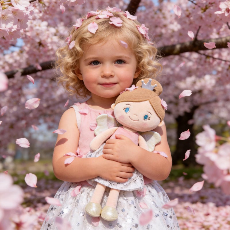 Gloveleya Dolls Baby Girl Gifts Soft First Doll Pink Angel 15" with Gift Bag - Image 2