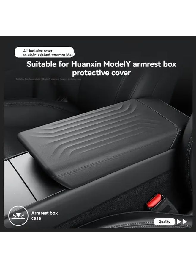 Black TPE Armrest Cover Protector For Refreshed Model Y Console Accessories - Image 3