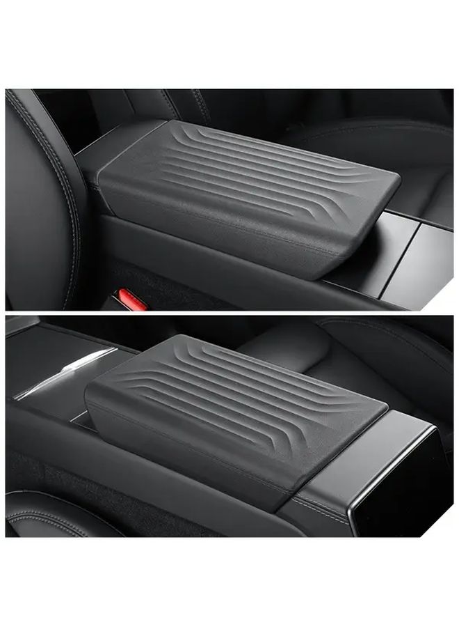Black TPE Armrest Cover Protector For Refreshed Model Y Console Accessories - Image 5