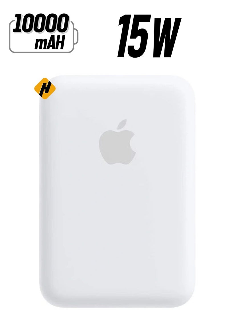 HuHa MagSafe Wireless Power Bank for iPhone 16 Plus – 10,000mAh Portable Charger (White) - Image 1