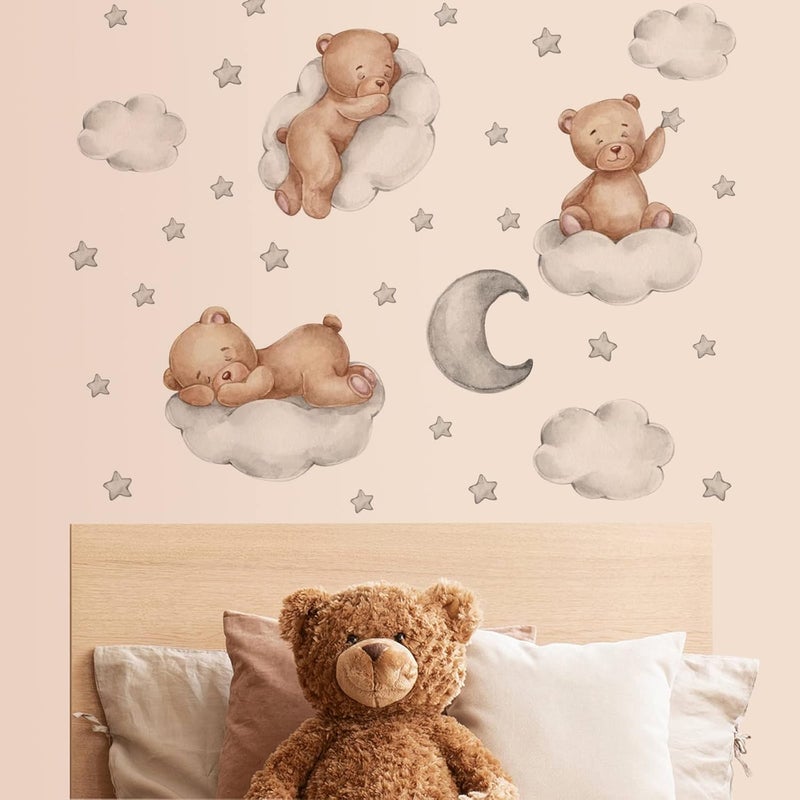 BPA Teddy Bear Sleeping on The Moon Wall Stickers - Image 2