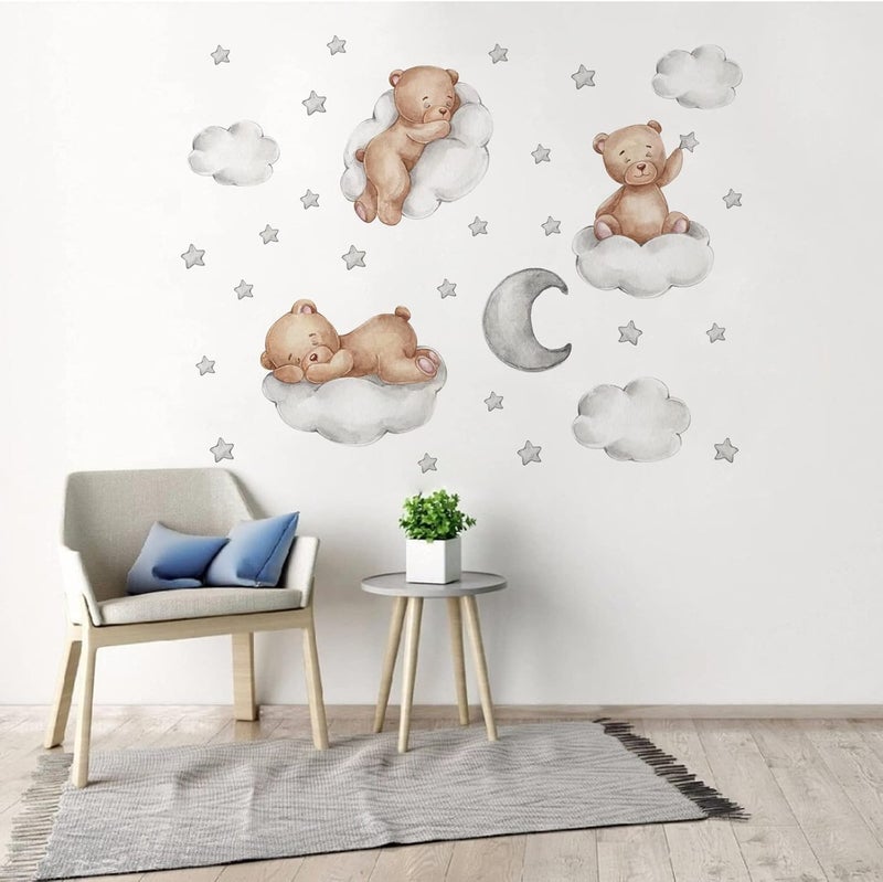 BPA Teddy Bear Sleeping on The Moon Wall Stickers - Image 4