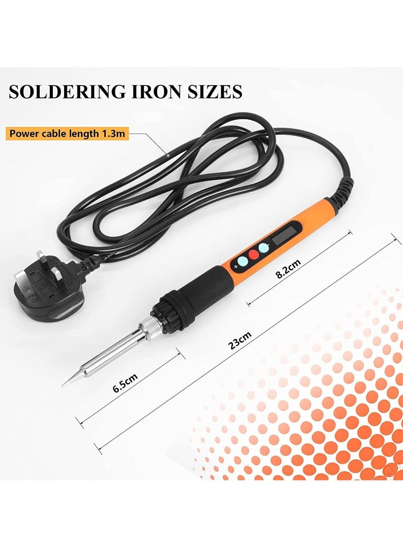 Generic - Soldering Iron Kit Electric Soldering Iron 90W Welding Tools Adjustable Temperature 180-480℃ Soldering Kit Digital Portable Solder Iron Kit with 5 Solder Tips Solder Wire Mini Stand - Image 1
