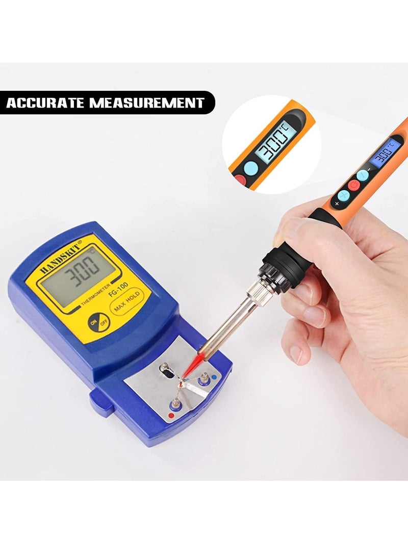 Generic - Soldering Iron Kit Electric Soldering Iron 90W Welding Tools Adjustable Temperature 180-480℃ Soldering Kit Digital Portable Solder Iron Kit with 5 Solder Tips Solder Wire Mini Stand - Image 1