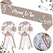 Mecholey Neutral Burlap Mom to Be Sash Dad to Be Pin Baby Shower Decorations Sage Green Mommy to Be Sash Baby Shower Pin Set for Gender Reveals Party Decorations for Pregnant Keepsake Gifts - Image 3