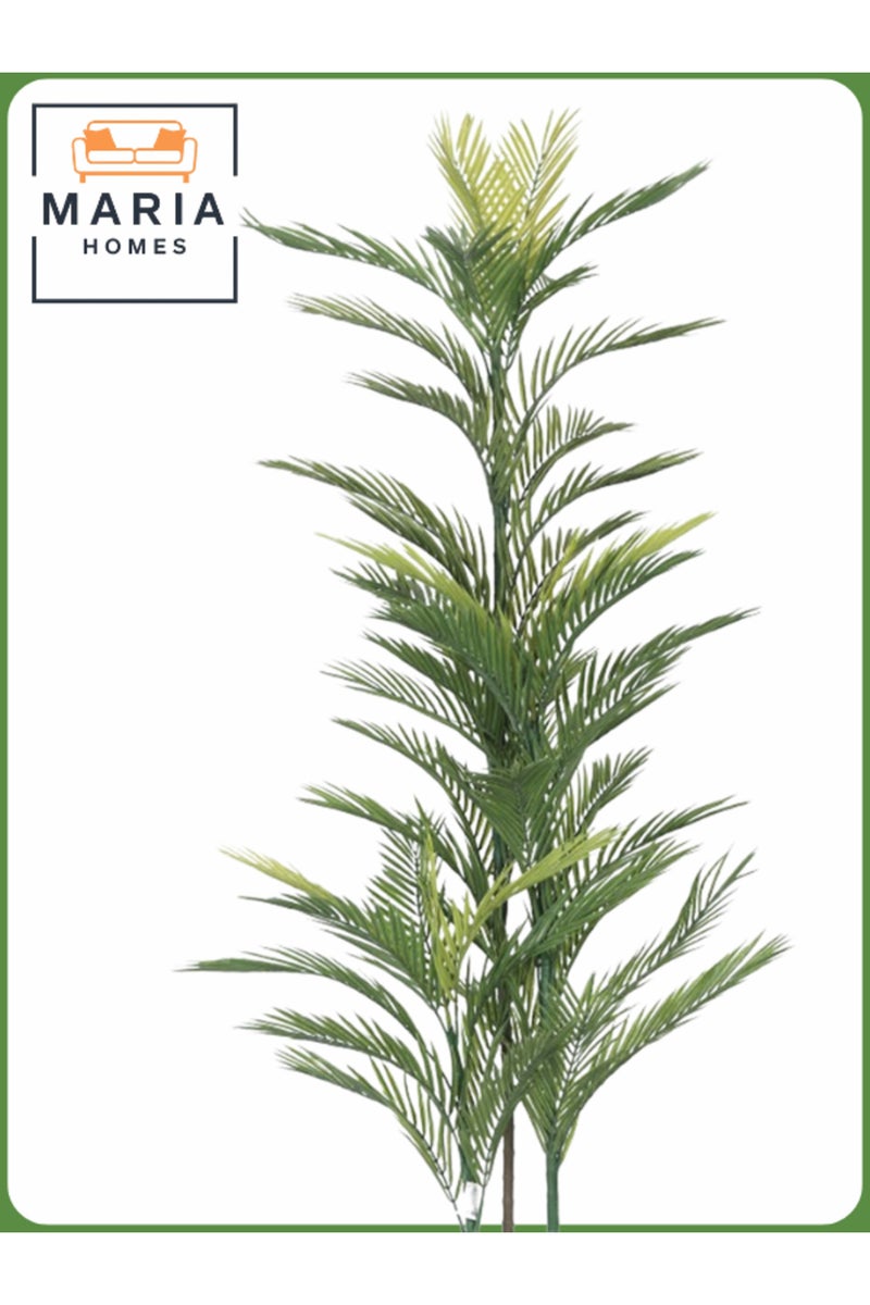 ماريا شجرة نخيل أريكا اصطناعية بطول 230 سم - نبات داخلي طويل في وعاء من الألياف الرمادية - Image 2