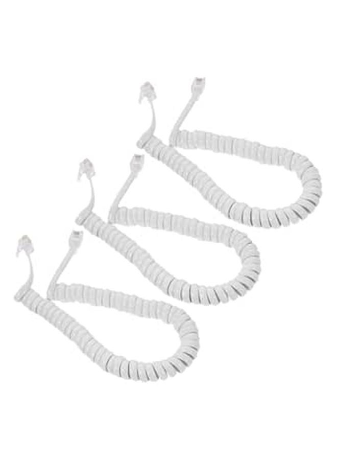 Coiled Landline Phone Cord Set 3 Pack Stretchable Spring Design for Home Office - Image 1