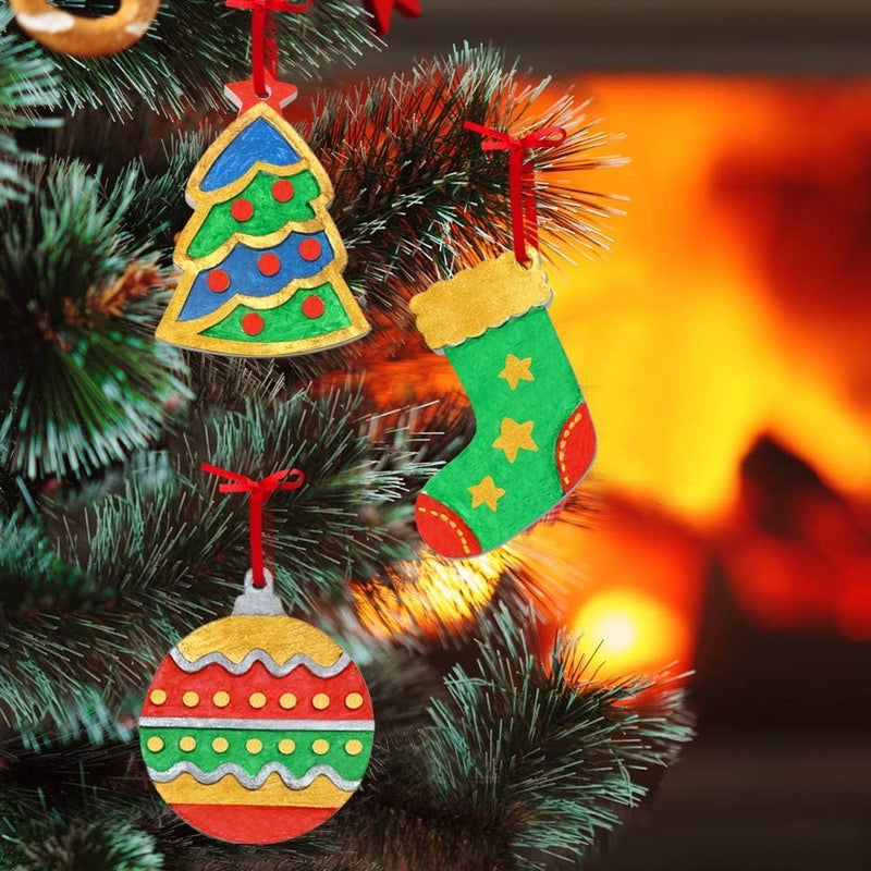 ORIENTAL CHERRY Christmas Crafts for Kids - DIY Christmas Tree Decorations Resin Ornaments Kits (Includes Paints Brushes) - Stocking Stuffers DIY Xmas Ornaments for Kids Toddlers Girls Boys Ages 3-5 4-8 8-12 - Image 5