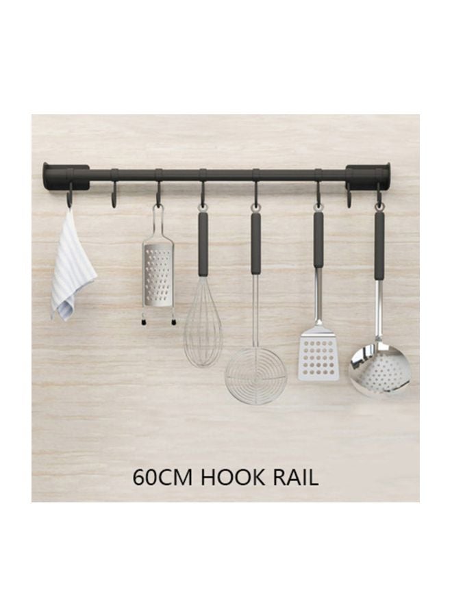 اليشمك حامل لأدوات المطبخ يُثبت على الحائط أسود/فضي 60x7.4x4.5سم - Image 3