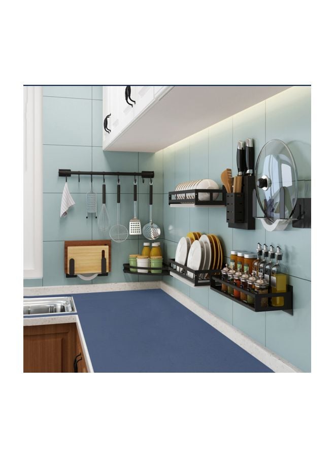 اليشمك حامل لأدوات المطبخ يُثبت على الحائط أسود/فضي 60x7.4x4.5سم - Image 4