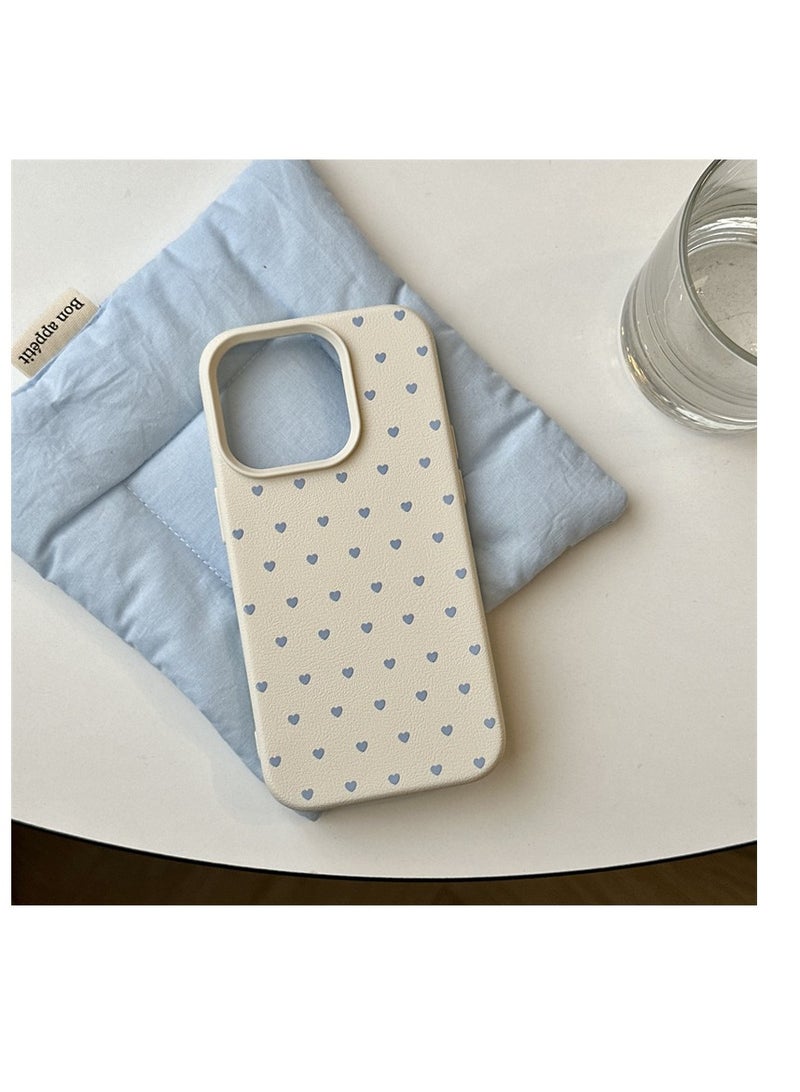 NIBEMINENT Three Dimensional Bow Protective TPU Case Cover For iPhone 15 Plus, Blue Heart