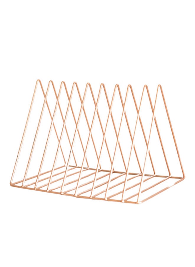 NIBEMINENT 9 Slot Book And Magazine Holder Rose Gold