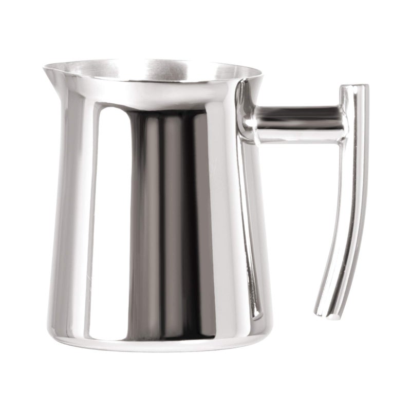 Frieling Stainless Steel Slim Pitcher  10 oz Silver Contemporary  Stainless Steel Coffee Creamer Dispenser  Milk Frother Cup  Coffee Bar Accessory  Dishwasher Safe Heat Resistant