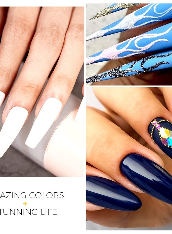 BURANO Poly Extension Nail Gel Kit, 6 Tubes Blue Colors Nail Poly Nails Builder Gel Set for Beginner, Poly Nail Gel Kits Home DIY Nail Design Set - Image 3