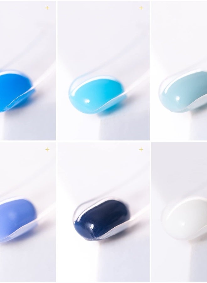 BURANO Poly Extension Nail Gel Kit, 6 Tubes Blue Colors Nail Poly Nails Builder Gel Set for Beginner, Poly Nail Gel Kits Home DIY Nail Design Set - Image 5