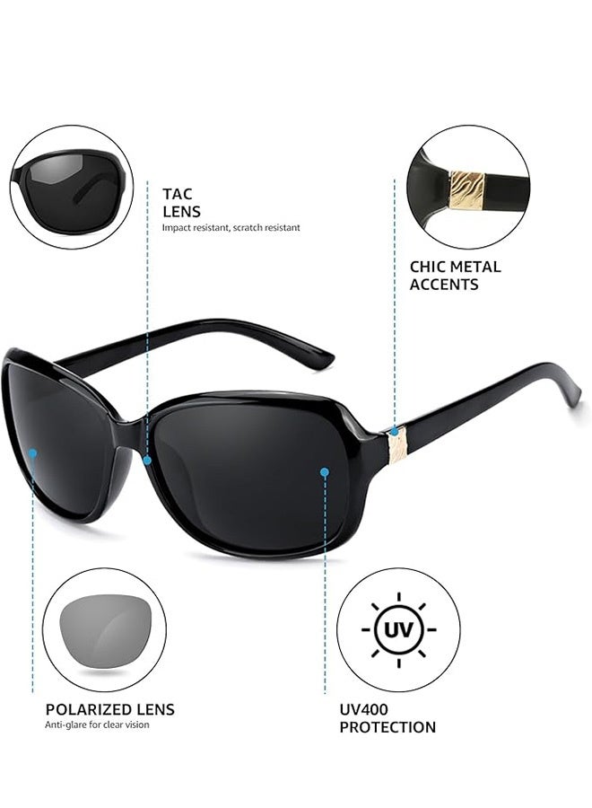 CIKJUK Polarized Sunglasses for Men Women Vintage Square Men's Women's Sunglass Fashion Mens Sun Glasses UV400 Protection Shades Travel Driving Daily Sun Glas Black - Image 5