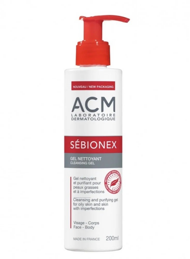 ACM Sebionex Cleansing Gel Purifies Oily Skin From Imperfections 200ml