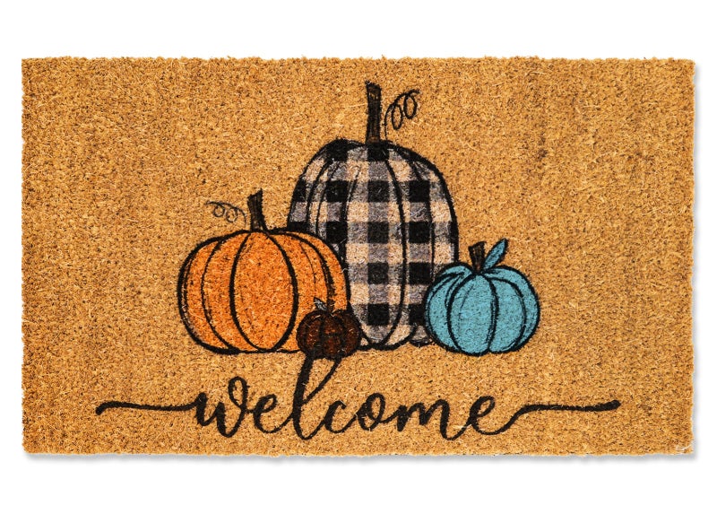 Whaline Fall Door Mats Natural Coir Welcome Doormat Rectangle Front Door Rugs 16 x 28 Inch