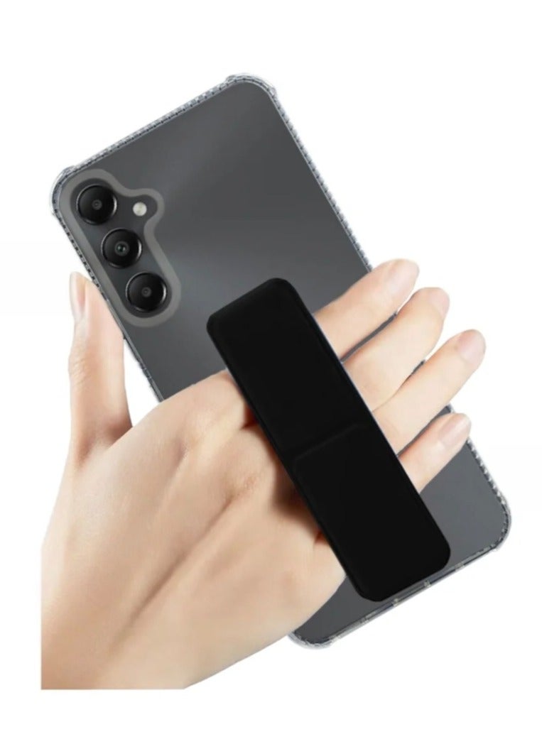 Case Cover For Samsung Galaxy A05S With Magnetic Hand Grip 3 in 1 Clear / Black