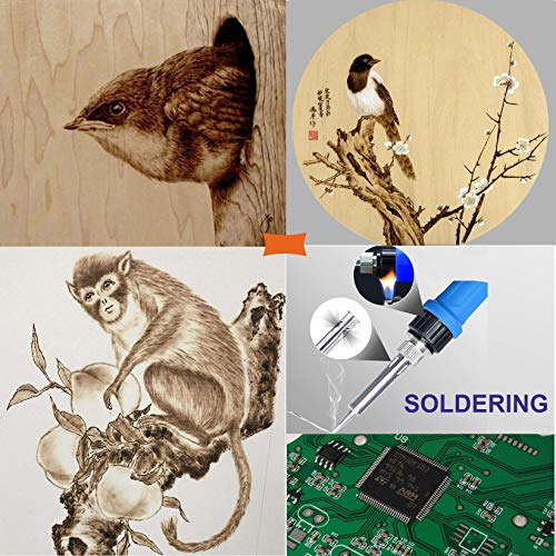 Calegency 112PCS Calegency Wood Burning Kit-Wood Burning Tool Set with Digital LCD Display Pyrography Pen Adjustable Temperature and Embossing/Carving/Soldering/Engraving Tips for Wooden Crafts - Image 2