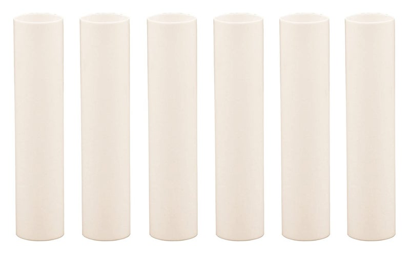 Creative Hobbies 4 Inch Tall Cream Plastic Candle Covers Sleeves Chandelier Socket Covers - Slip Over E12 Candelabra Base Sockets | Set of 6 - Image 1