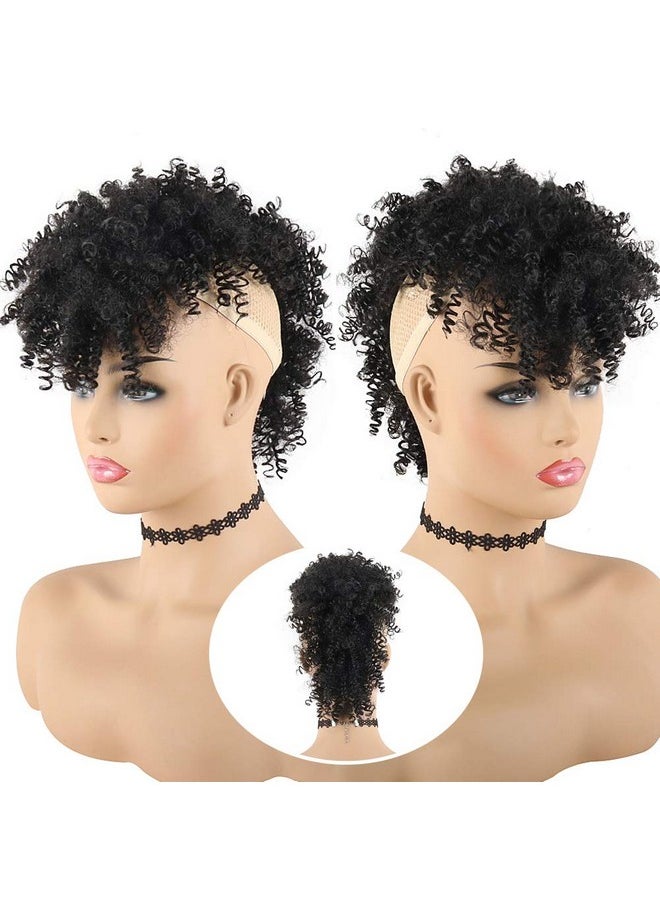 Afro High Puff Hair Bun Ponytail Drawstring With Bangs Synthetic Jerry Curly Mohawk Kinkys Curly Fauxhawks Pony Tail Clip In On Ponytails For Women Hair Extensions With Six Clips(Black) - pzsku/ZD8E8E2BAF1F5DAFBB9C0Z/45/_/1734182865/e5b8e746-9d63-42e1-8985-ed0933556ac1