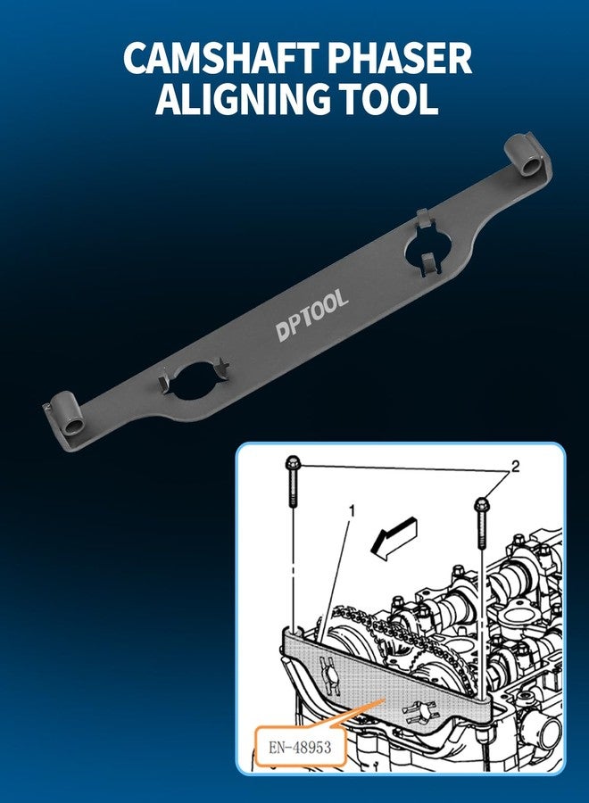 DPTOOL أداة تثبيت توقيت قفل مشغل عمود الكامات من DPTOOL، أداة تثبيت مثبت مرحل عمود الكامات، أداة تثبيت مثبت ترس مضخة الماء، متوافقة مع محركات GM/Buick/Chevrolet/GMC Ecotec 2.0 و2.4، بديلة لـ EN48953 - Image 5