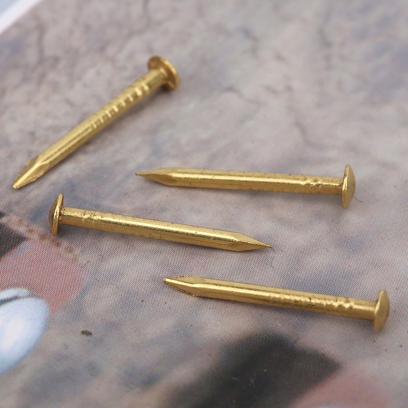 100Pcs Round Head Nail Brazen Brass Vintage DIY Craft Fastener Installation Accessories18mm Length - Image 5