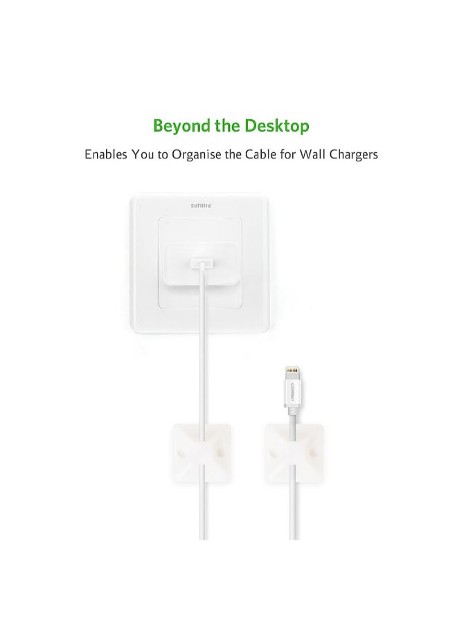 Loquat 20-Piece Adhesive Cable Tie Mount Cord White - Image 4