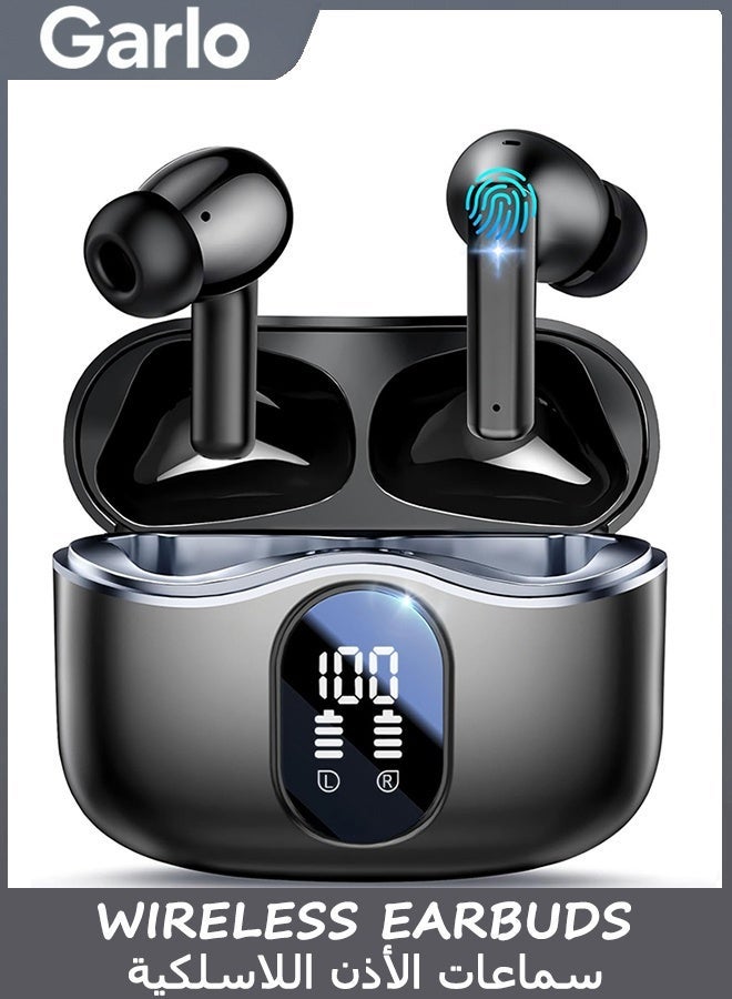 Garlo True Wireless Earbuds Bluetooth Earphones with Active Noise Cancelling in Ear Buds 4 Mic Clear Calls Headphones Wireless 40H Led Display, Multipoint Connect, Deep Bass Earbuds, ANC Waterproof - Image 1