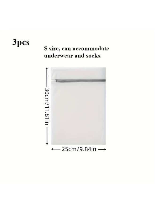 3 Pcs Thick Polyester Mesh Laundry Bags Set with Zipper Size L 15 74x19 69 Inch for Delicates Travel Storage - Image 3