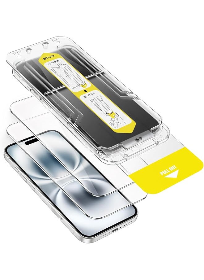 Jetech - Screen Protector For Iphone 16 6.1 Inch 10 Second Super Easy Installation With One Step Alignment Tray Bubble Free Tempered Glass Film Case Friendly Hd Clear 2 Pack - Image 1